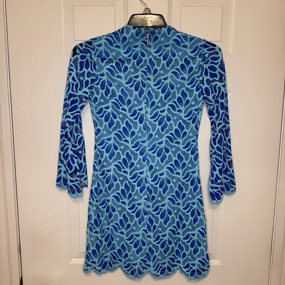 Lilly Pulitzer Devina Floral Lace Mini Shift Dress Brewster Blue Womens Size 0 - Picture 6 of 10